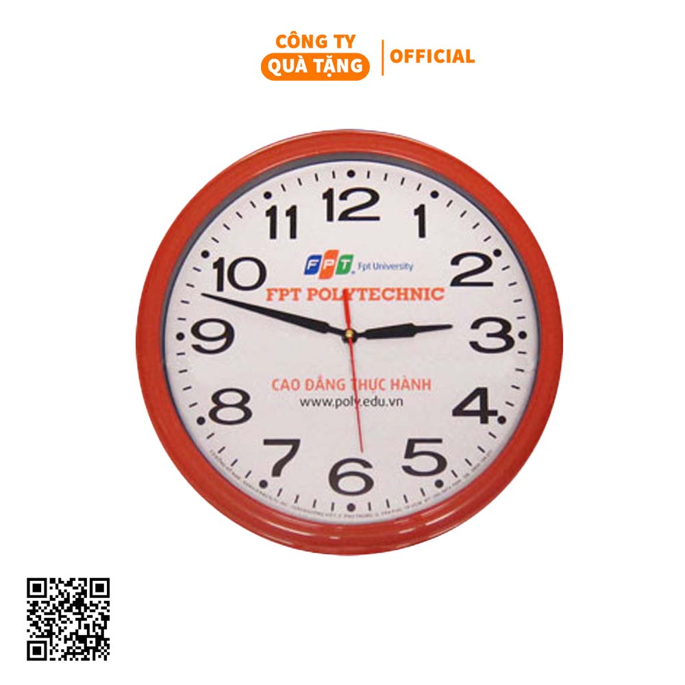 Đồng hồ treo tường in logo FPT