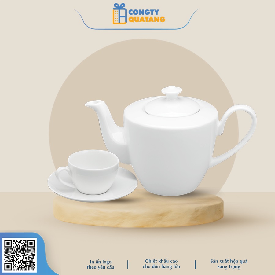 Bộ Ấm Chén Minh Long 0.45 L – Daisy – Trắng 1455200003 - Congtyquatang.com.vn