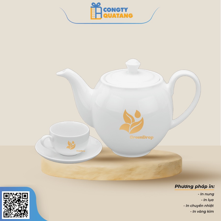 Bộ Ấm Chén Minh Long 1,1 L – Camellia – Trắng 1113800003 - Congtyquatang.com.vn