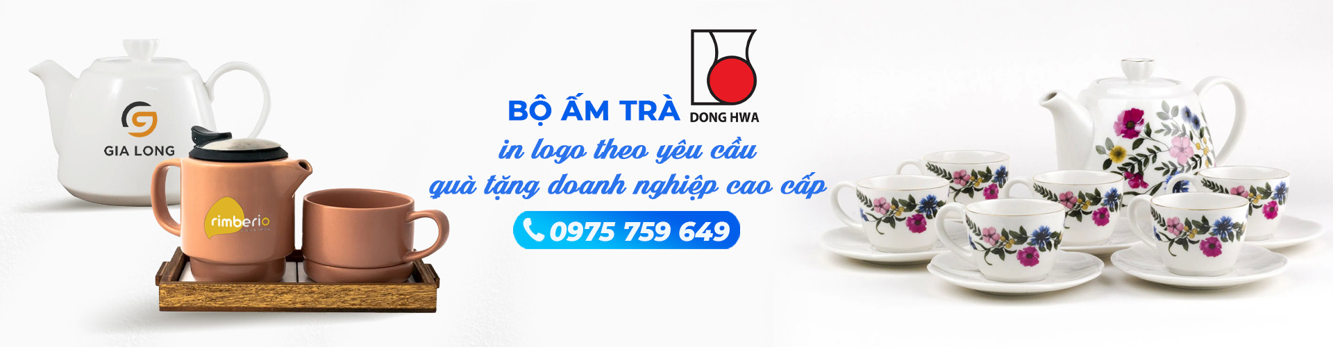 Bộ ấm trà Dong Hwa cao cấp - In ấn logo công ty theo yêu cầu