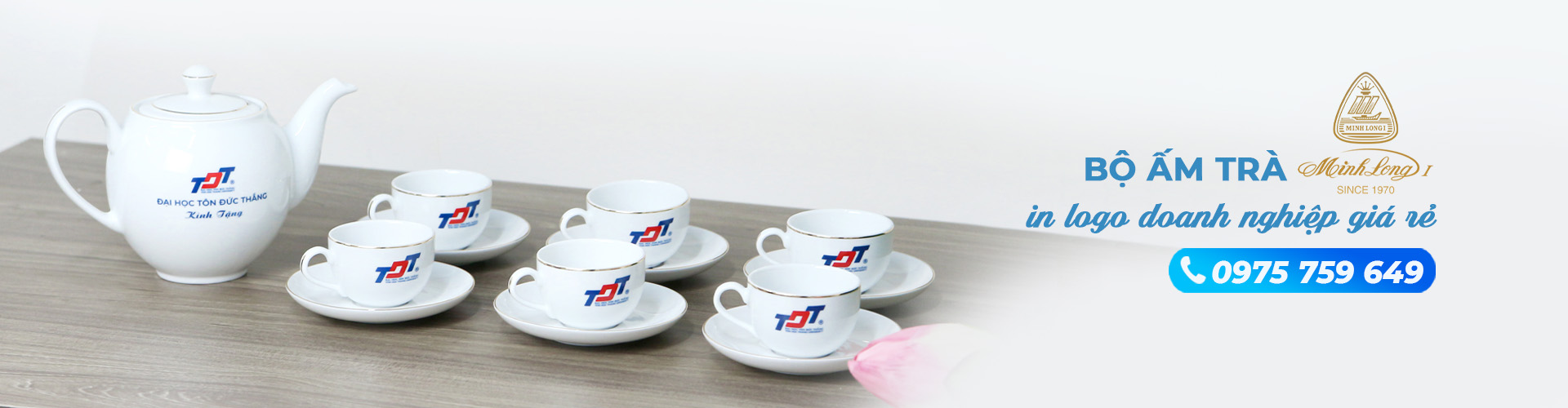 Bộ ấm chén Minh Long cao cấp - In logo theo yêu cầu