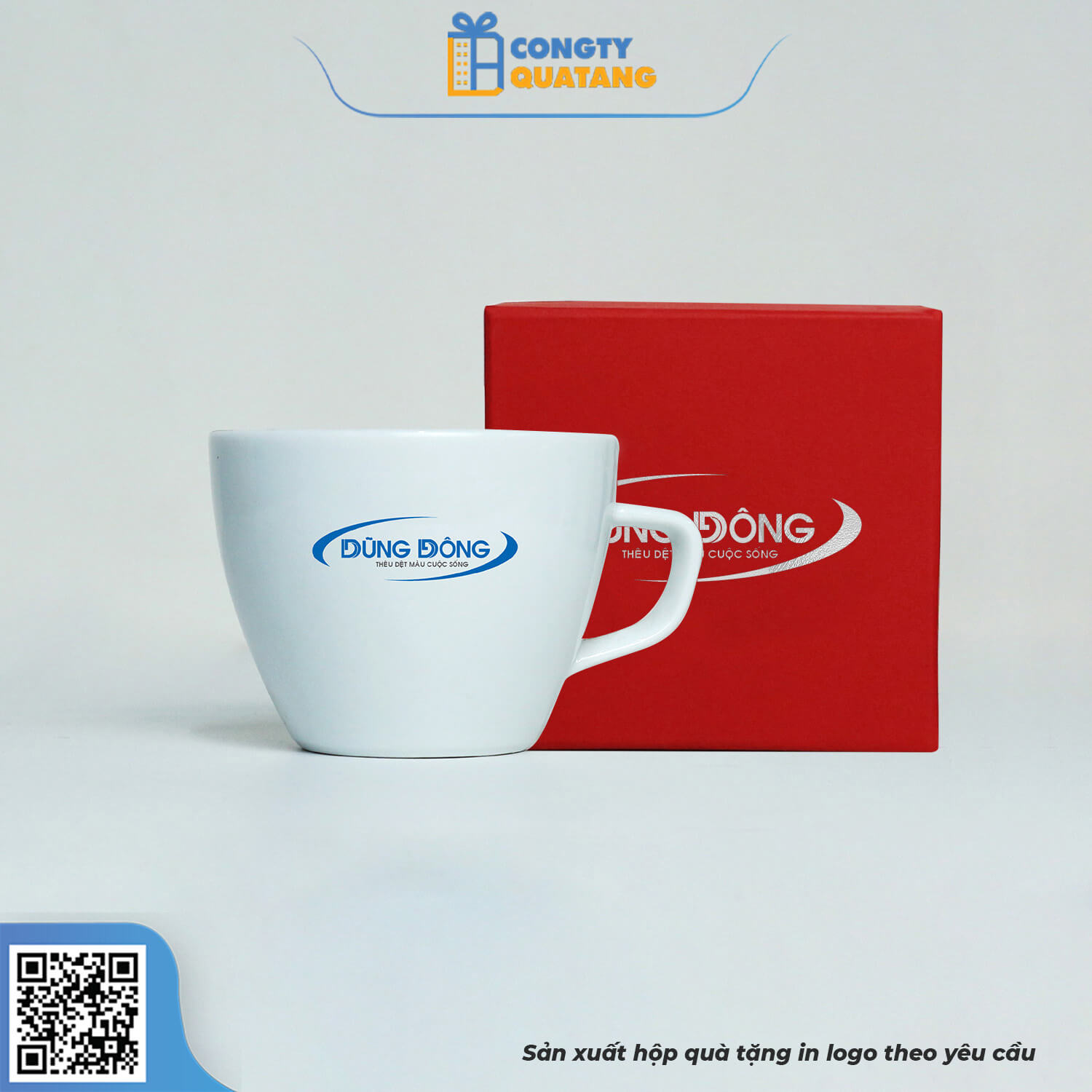 Bộ Ly Sứ Café Trắng Dáng Đức Cappuccino QT-CS117 - Congtyquatang.com.vn