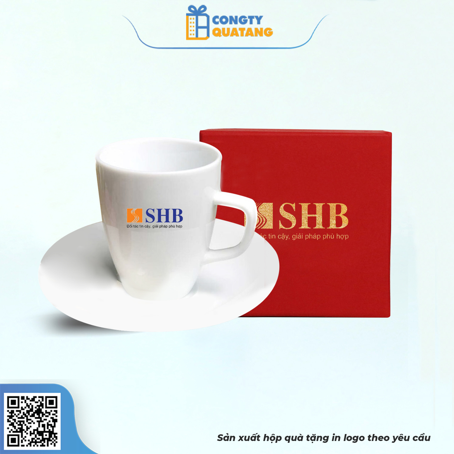 Bộ Ly Sứ Trắng Latte Dáng Đức QT-CS121 - Congtyquatang.com.vn