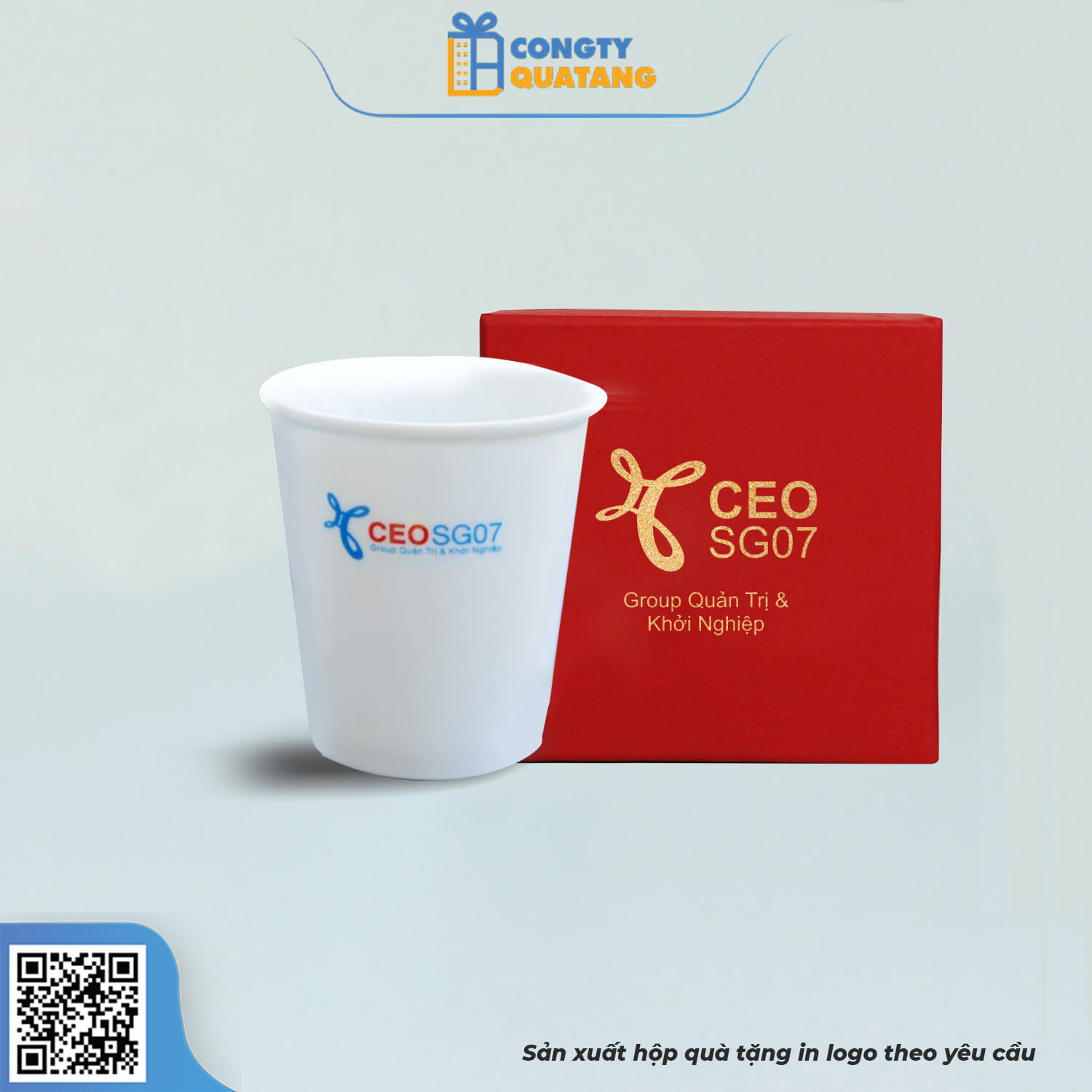 Ly Sứ Giấy Trắng QT-CS123 - Congtyquatang.com.vn