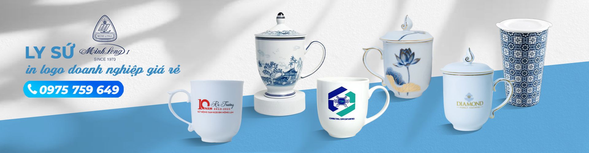Ly sứ Minh Long cao cấp - In logo doanh nghiệp giá rẻ