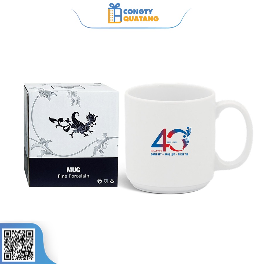 Ly Sứ Minh Long Quai Tròn Jasmine Trắng 0.35L - Congtyquatang.com.vn
