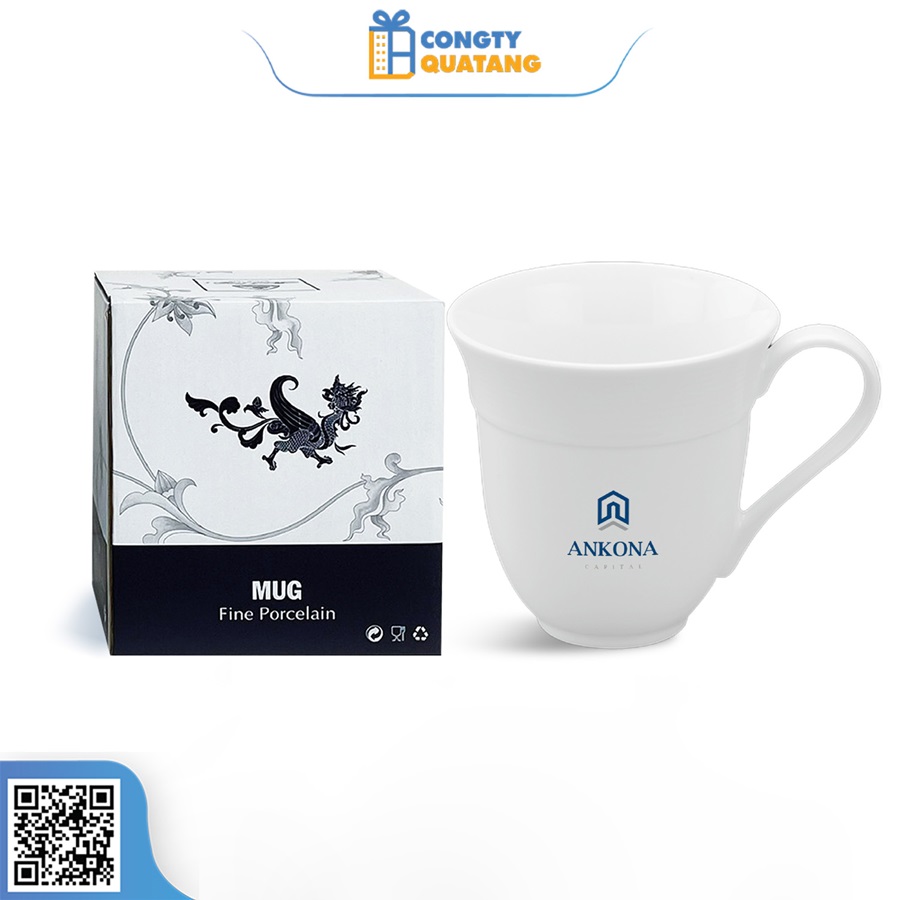 Ly Sứ Minh Long Sọc Loe Camellia Trắng 0,4L - Congtyquatang.com.vn