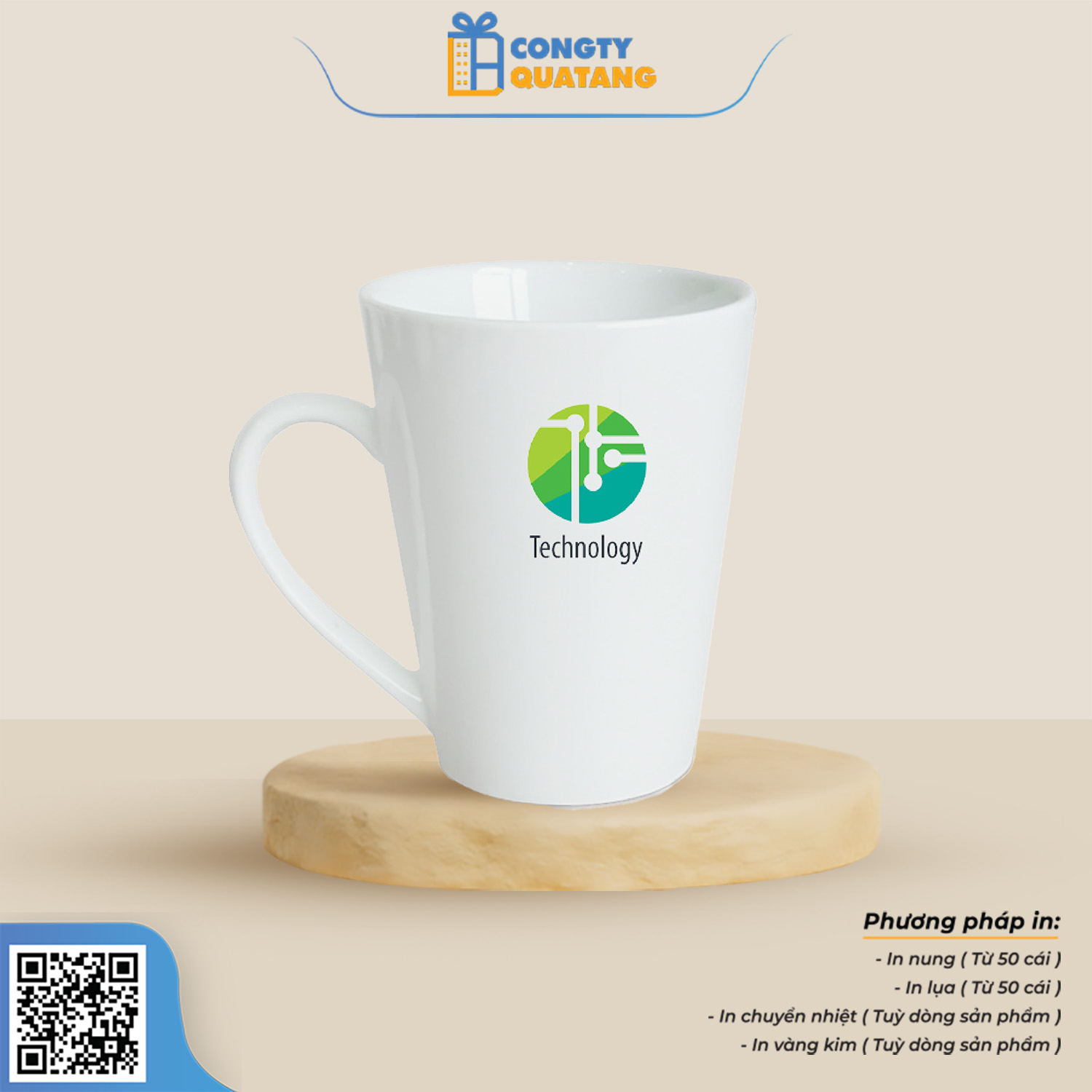 Ly Sứ Trắng Vát Nhỏ QT-CS124 - Congtyquatang.com.vn