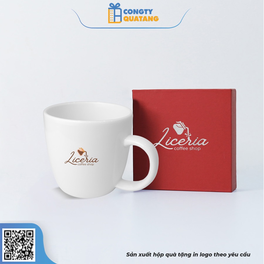 Ly Sứ Trắng Dáng Tròn Lùn QT-CS112 - Congtyquatang.com.vn