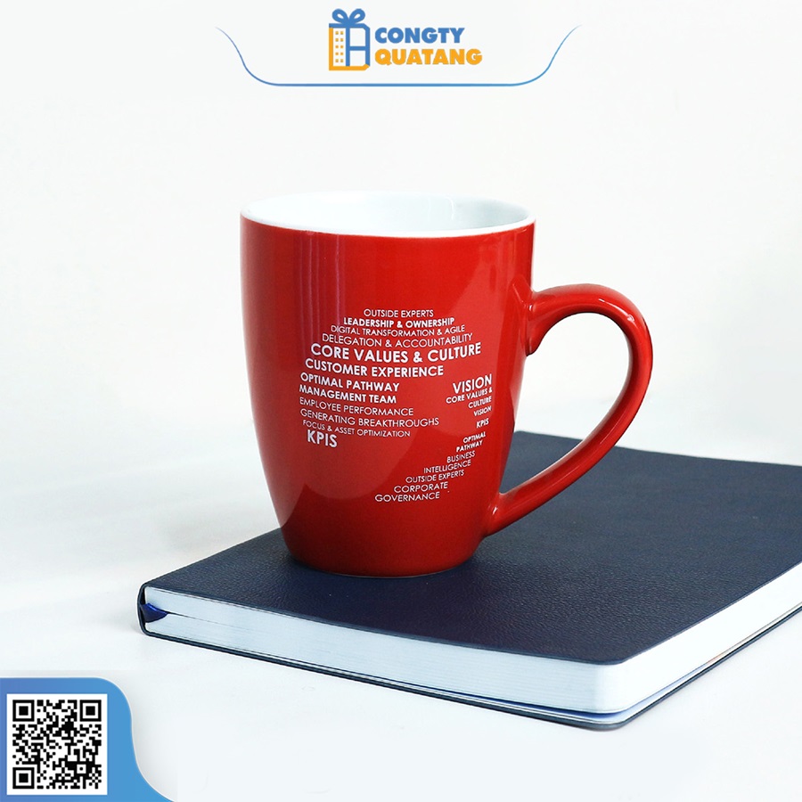 Ly sứ trắng thóp Bát Tràng QT-CS105 - Congtyquatang.com.vn