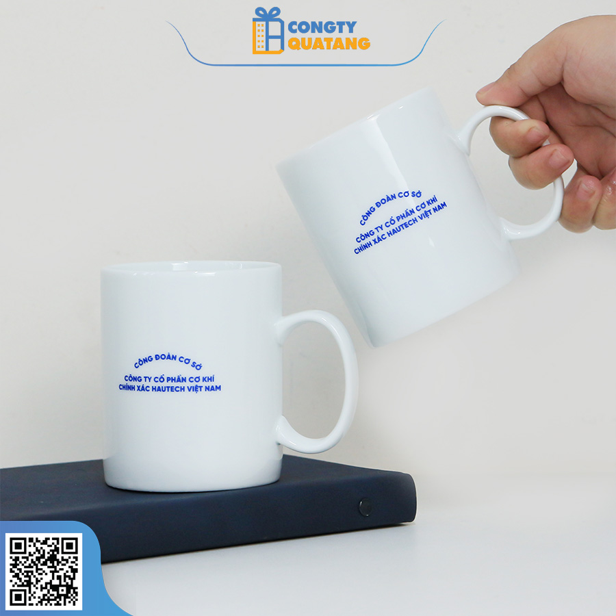 ly Sứ Trụ Trắng Quai C Bát Tràng QT-CS101 - Congtyquatang.com.vn