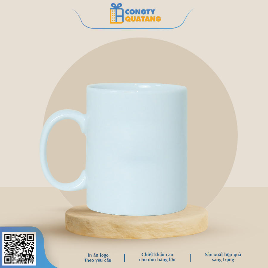 ly Sứ Trụ Trắng Quai C Bát Tràng QT-CS101 - Congtyquatang.com.vn