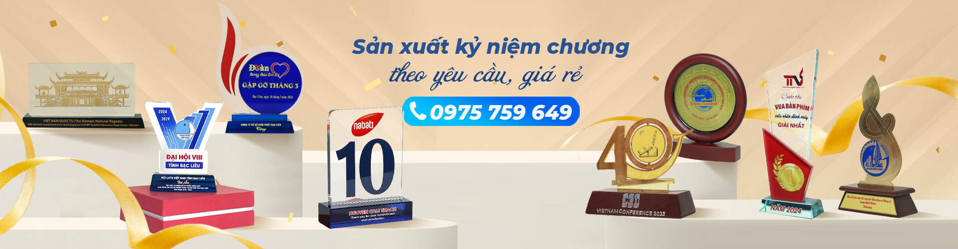 Sản xuất kỷ niệm chương theo yêu cầu - Congtyquatang.com.vn