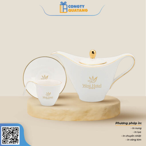 Bộ Ấm Trà Minh Long 0.45 L – Anh Vũ – Chỉ Vàng 01459801403