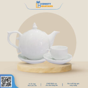 Bộ Ấm Chén Bát Tràng – Bộ Bưởi 600ml A020 - congtyquatang.com.vn