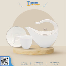 Bộ Ấm Chén Minh Long 0.45 L – Anh Vũ – Chỉ Bạch Kim 1458004303 - congtyquatang.com.vn