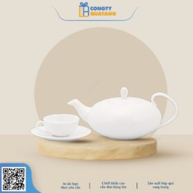 Bộ Ấm Chén Minh Long 0.47 L Elip – Anna – Trắng Ngà 68470200003 - Congtyquatang.com.vn