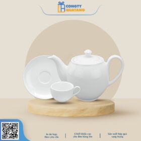 Bộ Ấm Chén Minh Long 0.5 L – Camellia – Trắng 1503800003 - Congtyquatang.com.vn