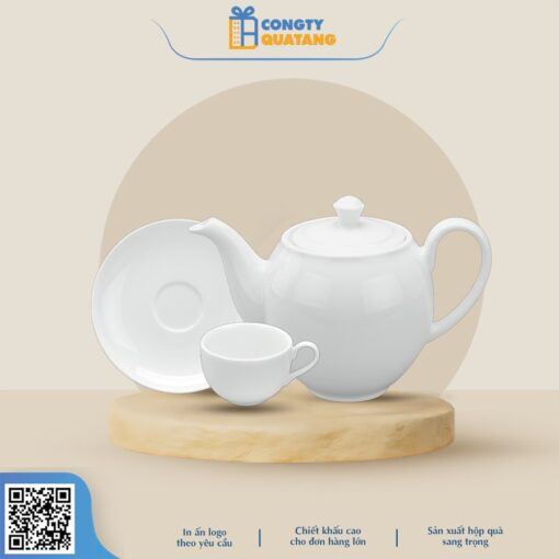 Bộ Ấm Chén Minh Long 0.5 L – Camellia – Trắng 1503800003 - Congtyquatang.com.vn