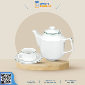 Bộ Ấm Chén Minh Long 0.7 L – Jasmine – Chỉ Xanh Lá 1071100903 - congtyquatang.com.vn