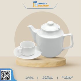 Bộ Ấm Chén Minh Long 0.7 L – Jasmine – Trắng A001_01071100003 - Congtyquatang.com.vn