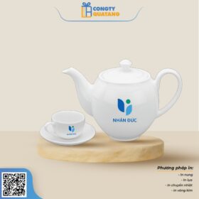 Bộ Ấm Chén Minh Long 0.8 L – Camellia – Trắng 1803800003 - Congtyquatang.com.vn