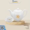 Bộ Ấm Chén Minh Long 1,1 L – Camellia – Trắng 1113800003 - Congtyquatang.com.vn