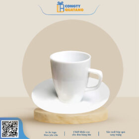 Bộ Ly Sứ Trắng Latte Dáng Đức QT-CS121 - Congtyquatang.com.vn