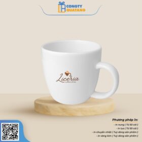 Ly Sứ Trắng Dáng Tròn Lùn QT-CS112 - Congtyquatang.com.vn