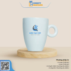Ly Sứ Trắng Quai Tròn QT-CS128 - Congtyquatang.com.vn
